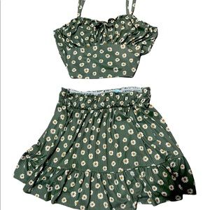 Flower Top and skirt set